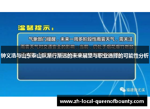 钟义浩与山东泰山队渐行渐远的未来展望与职业选择的可能性分析 钟义浩与山东泰山队渐行渐远的未来展望与职业选择的可能性分析